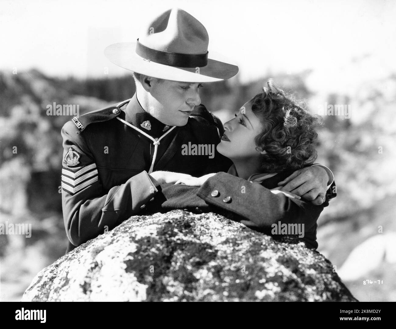 JEANETTE MacDONALD and NELSON EDDY in ROSE MARIE 1936 director W.S. VAN DYKE music Rudolf Friml lyrics Oscar Hammerstein II and Otto A. Harbach producer Hunt Stromberg Metro Goldwyn Mayer Stock Photo