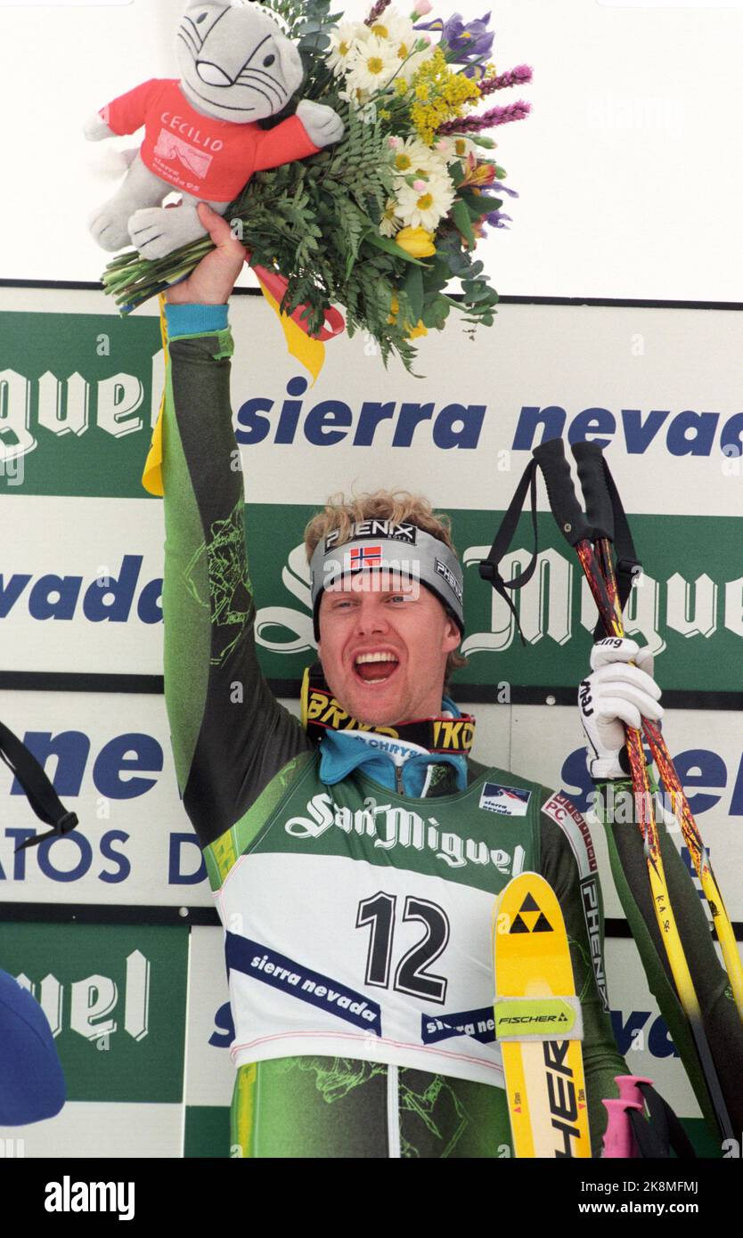 Sierra Nevada. Spain. Alpine World Cup. Super g men. Here Atle Skårdal who took gold. Photo: Calle Törnström / NTB. Stock Photo