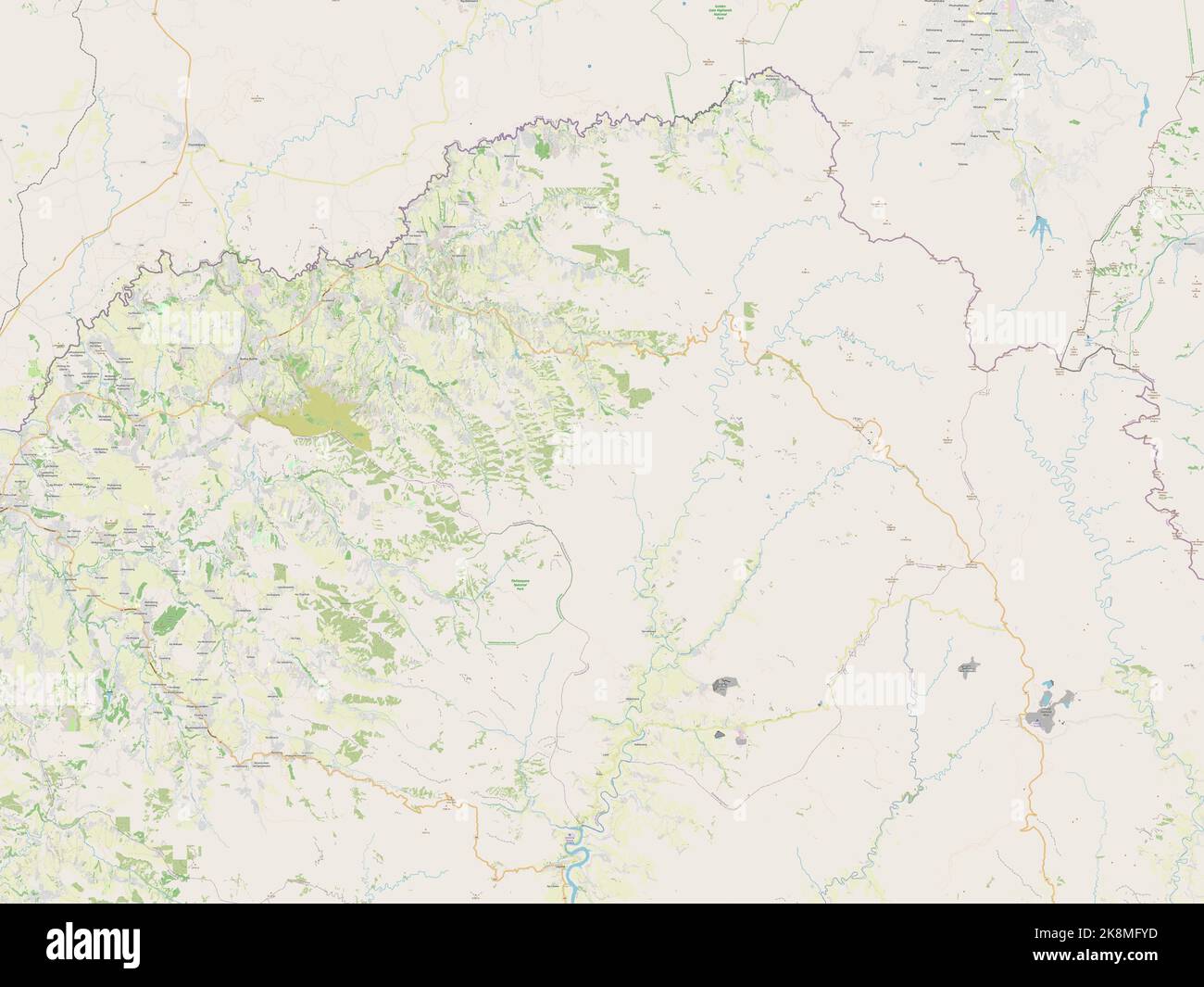 Butha-Buthe, district of Lesotho. Open Street Map Stock Photo - Alamy