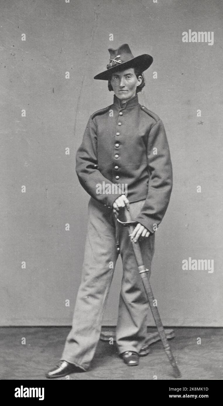 Samuel Masury photograph - Frances Clalin - 1862 - Woman disguised as man so she could enlist in Union Army during the American Civil War Stock Photo