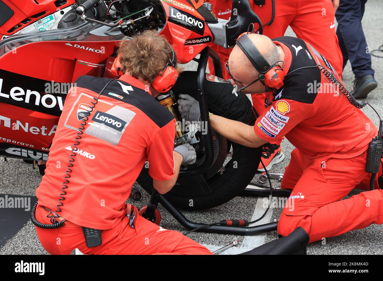 SEPANG, Malaysia. , . the bike of BAGNAIA Francesco, ITA, Ducati Lenovo Team, MOTO GP class, during the DORNA & FIM Moto GP Championship 2022 Round 19. Sepang circuit, Malaysian Motorcycle Grand Prix on Sunday 23. October 2022. picture & copyright © Nikolaz GODET/ATP images (GODET Nikolaz/ATP/SPP) Credit: SPP Sport Press Photo. /Alamy Live News Stock Photo