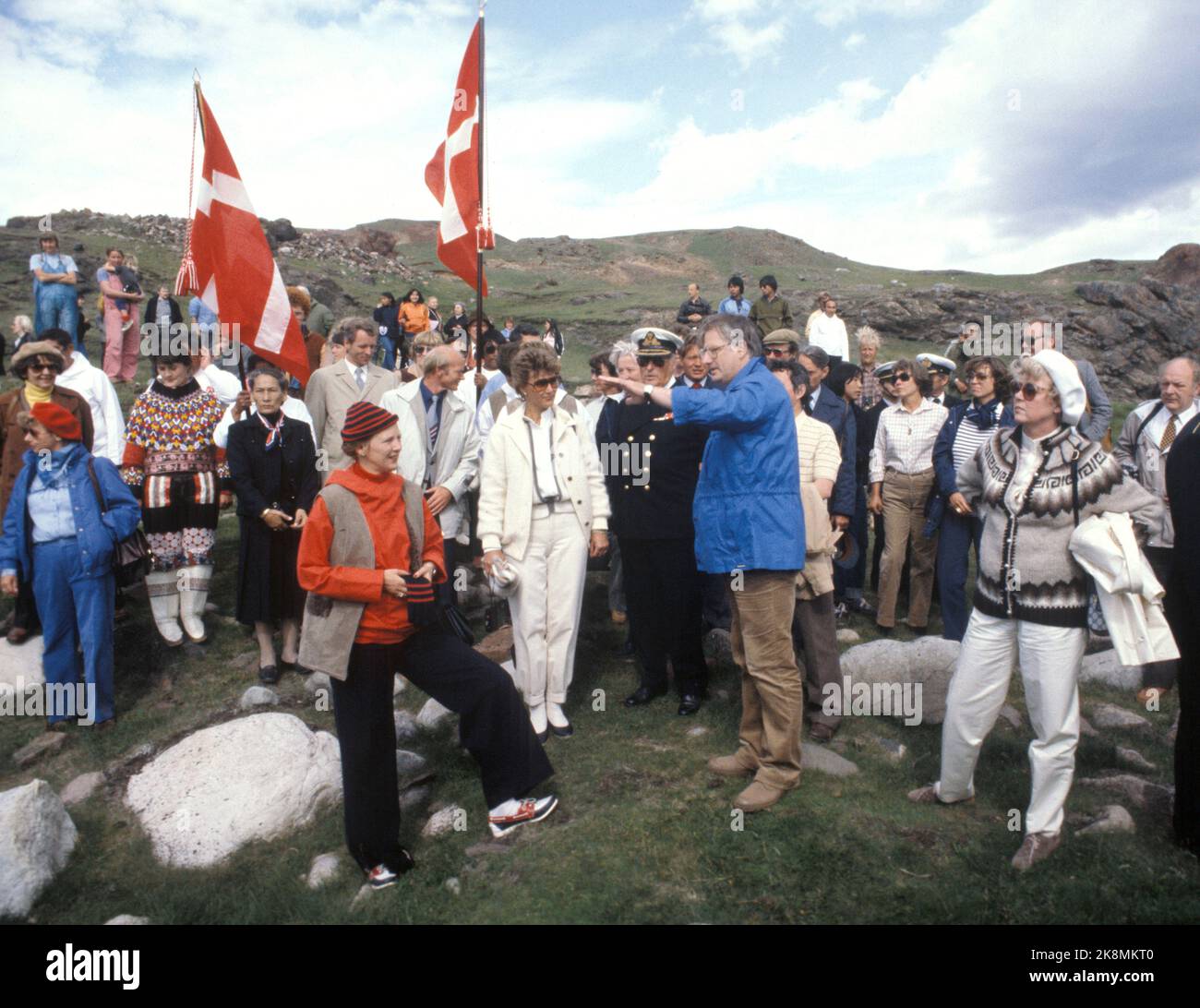 Greenland, Brattalid August 1982. King Olav and Crown Princess Sonja