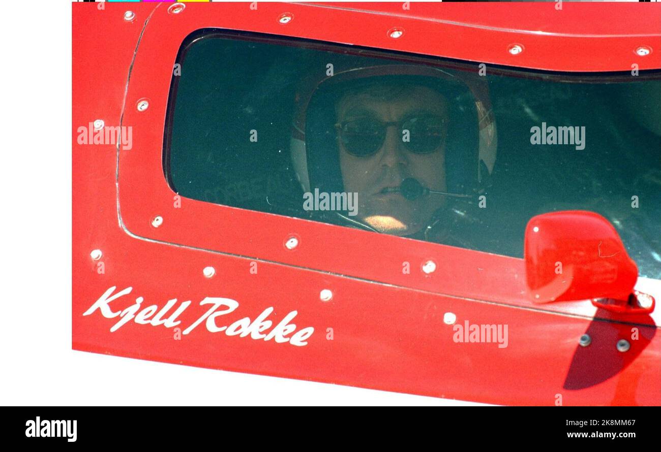 Arendal 18.07.97 World Cup Offshore. Kjell Inge Røkke ready for ...