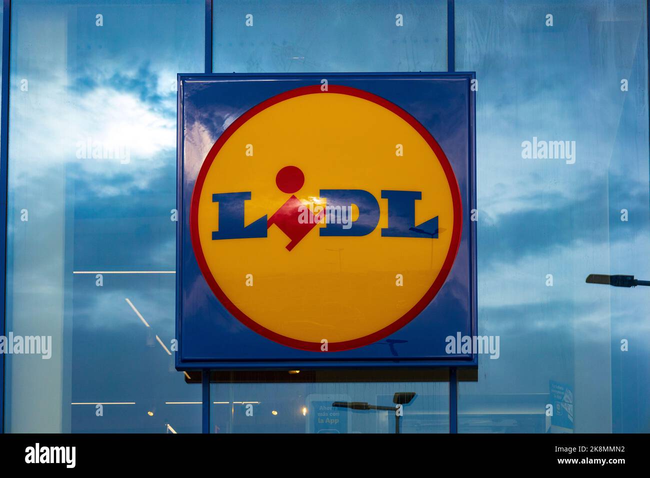 Lidl supermarket sign in Spain Stock Photo Alamy