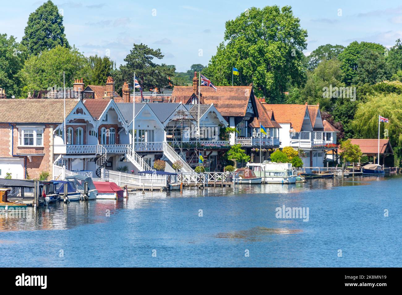 View of riverside properties from Henley Bridge, HenleyonThames