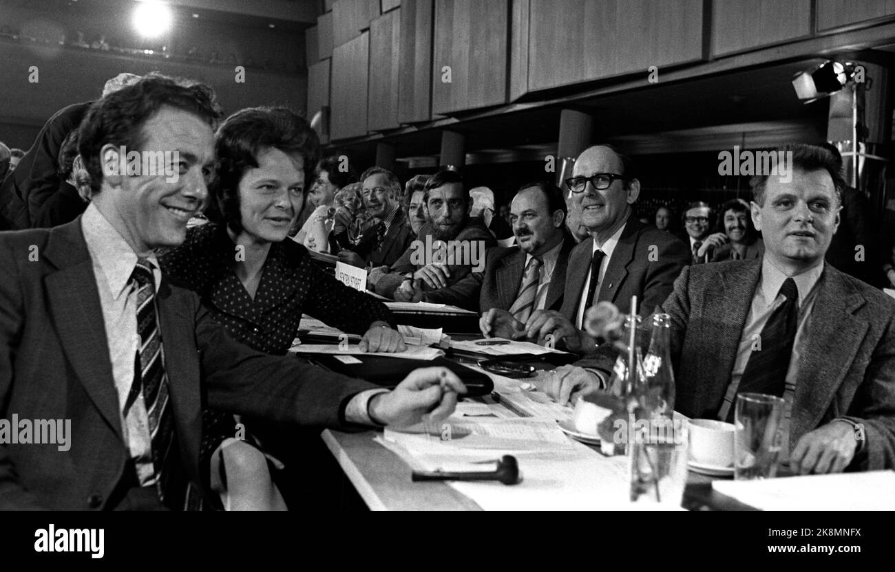 Oslo April 21, 1975. The Labor Party's national meeting. Newly elected ...
