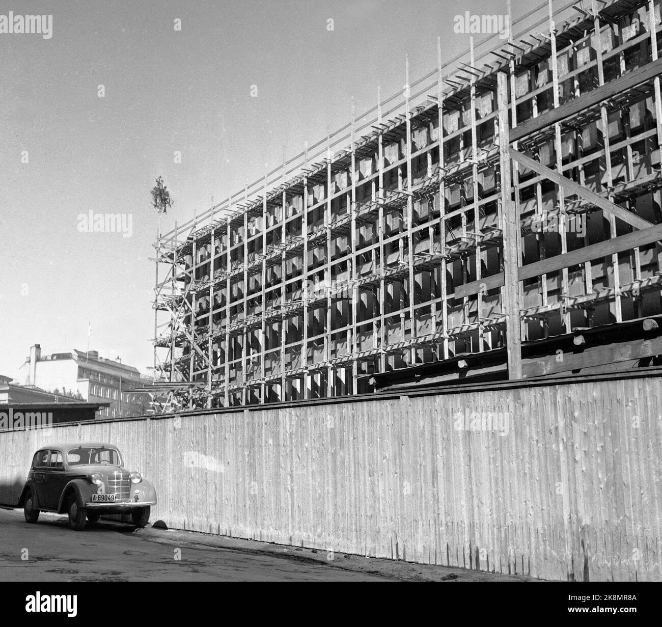 Which Is Surrounded By Scaffolding Photo Black And White Stock Photos