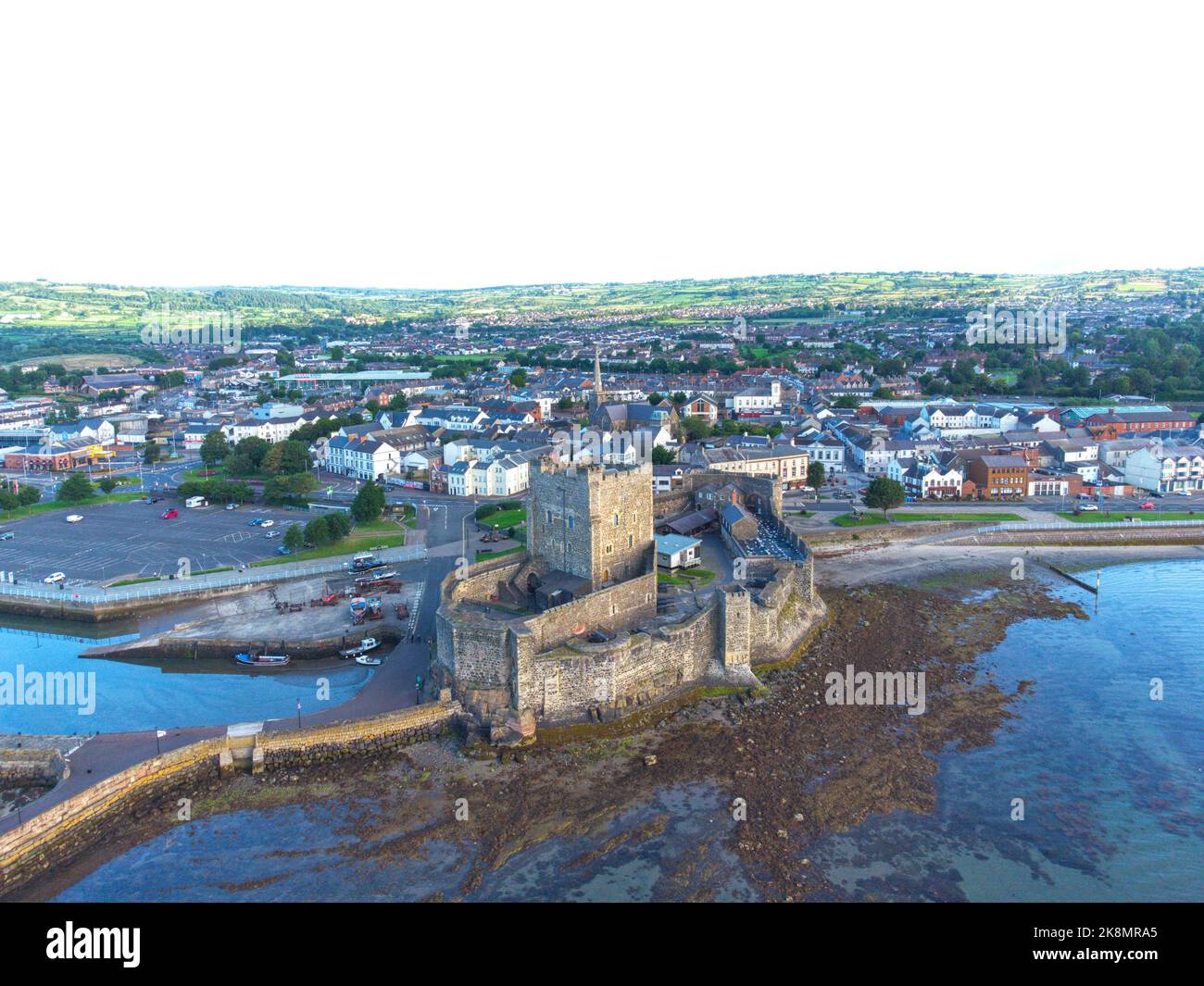 An aerial view of the Carrickfergus castle at an early morning Stock Photo Alamy