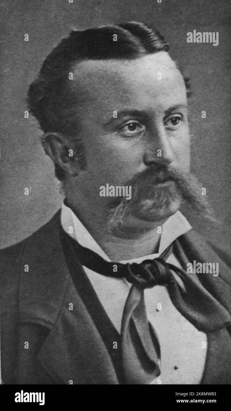 Portrait of norwegian author alexander kielland hires stock