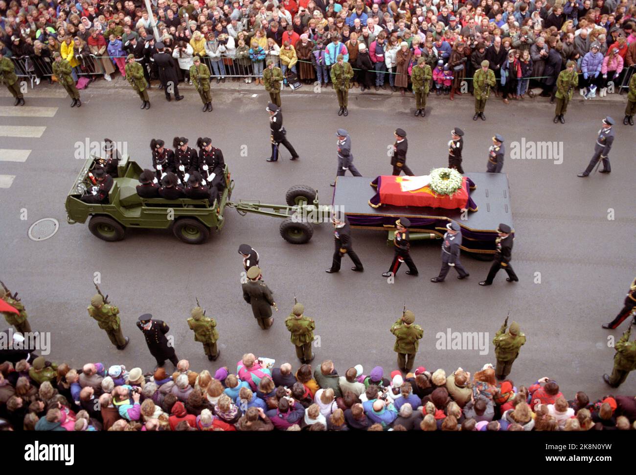 Oslo 19910130 King Olav V Funeral From The Procession With King Olav oslo-19910130-king-olav-v-funeral-from-the-procession-with-king-olav