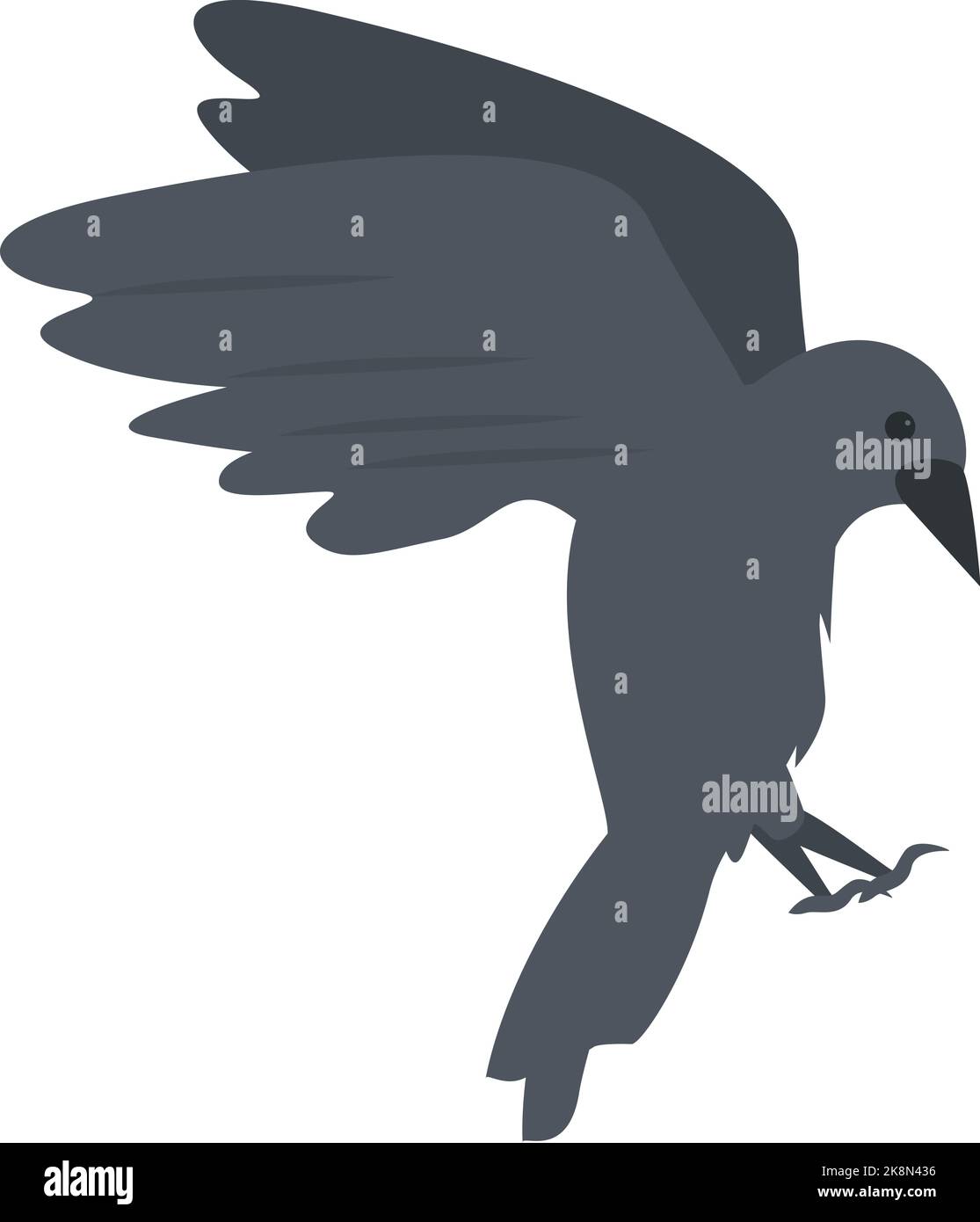 Crow attack icon cartoon vector. Art feather. Ink fly Stock Vector