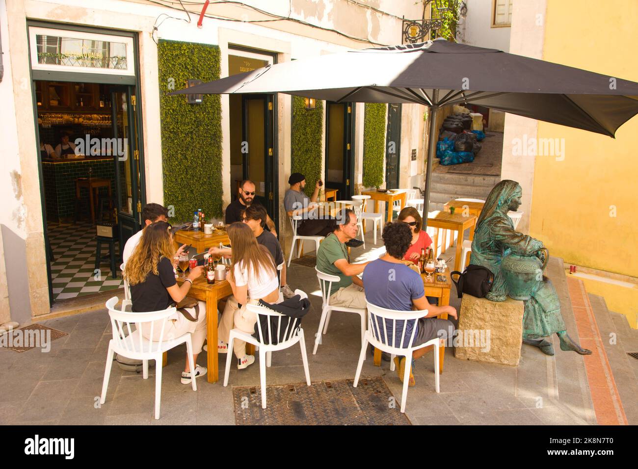Portugal, Coimbra, cafe, people, street scene, Stock Photo