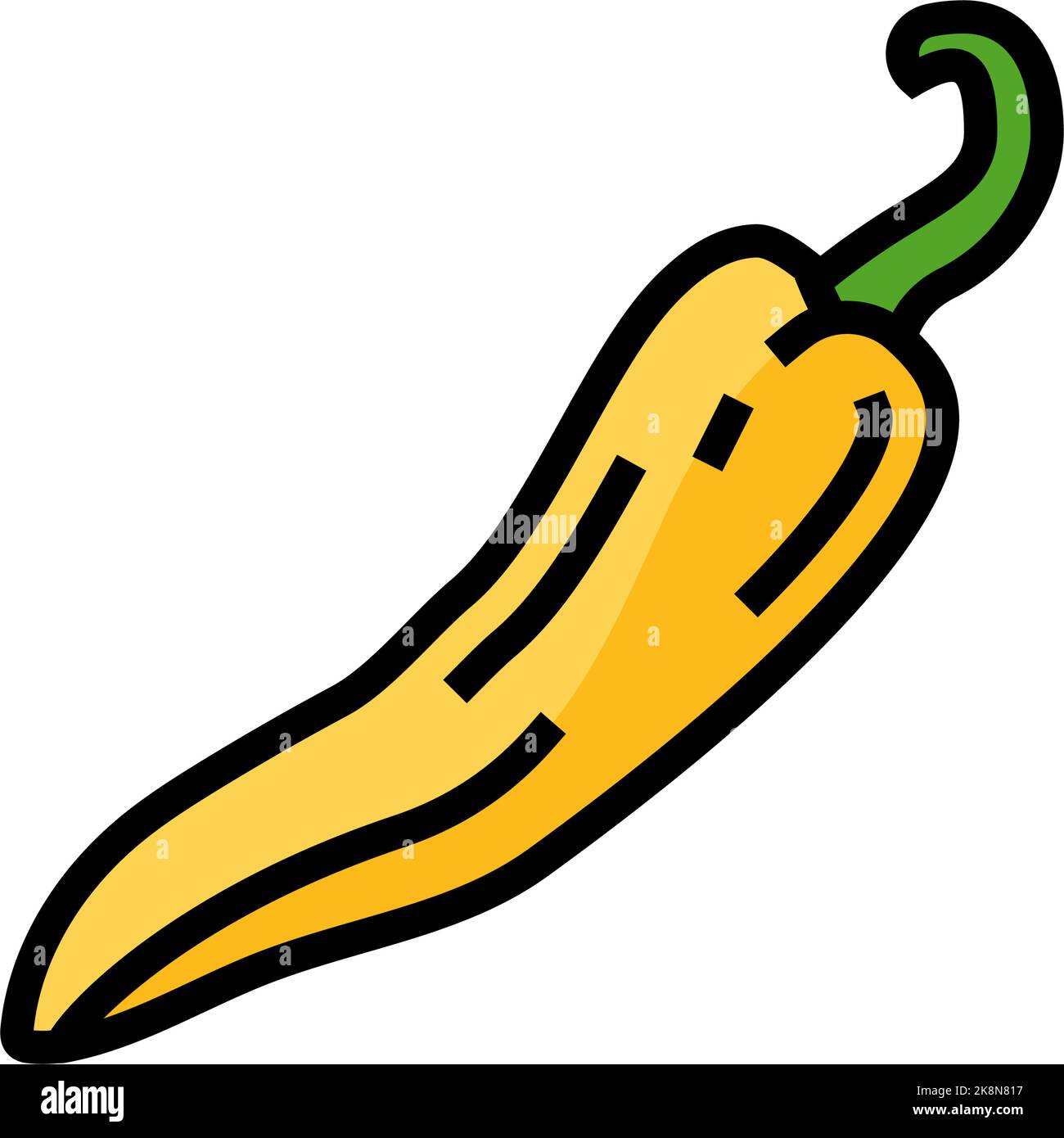yellow chili pepper color icon vector illustration Stock Vector Image ...