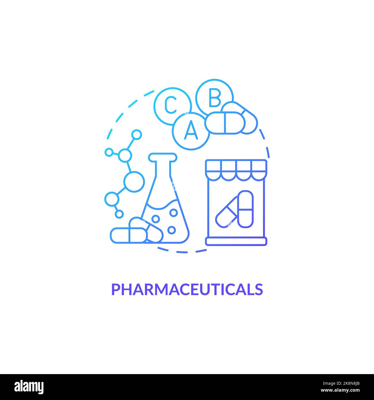 Pharmaceuticals blue gradient concept icon Stock Vector Image & Art - Alamy