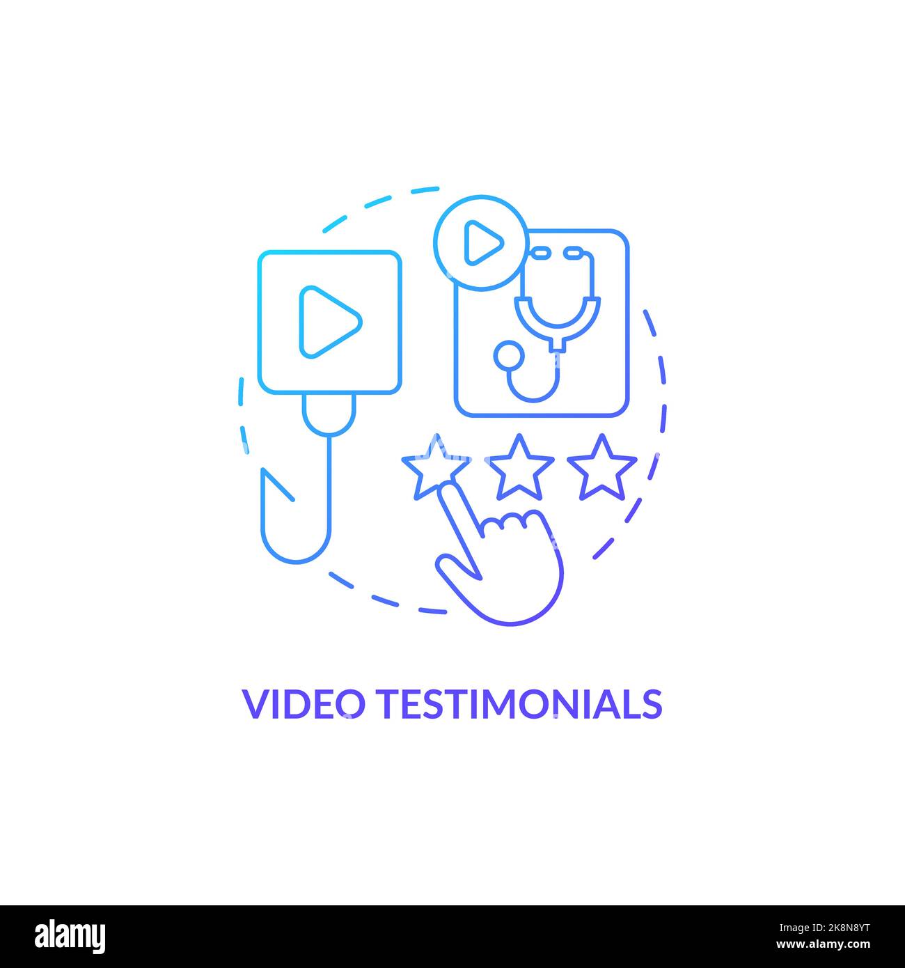 Video review blue gradient concept icon Stock Vector