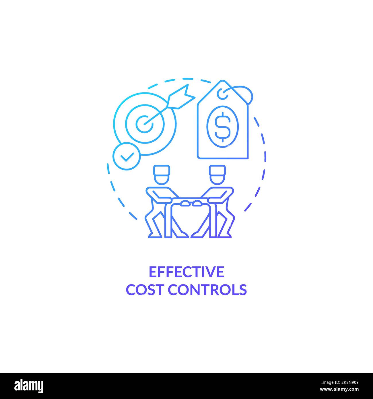 Managing and analyzing financial data blue gradient concept icon Stock Vector