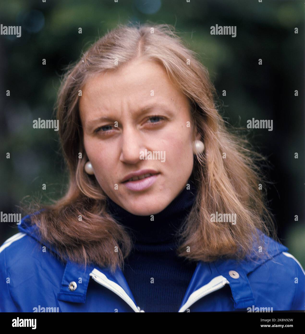 Oslo 1975 athlete Grete Andersen (later Grete Waitz) photographed in the Palace Park. Photo: Vidar Knai / NTB / NTB Stock Photo