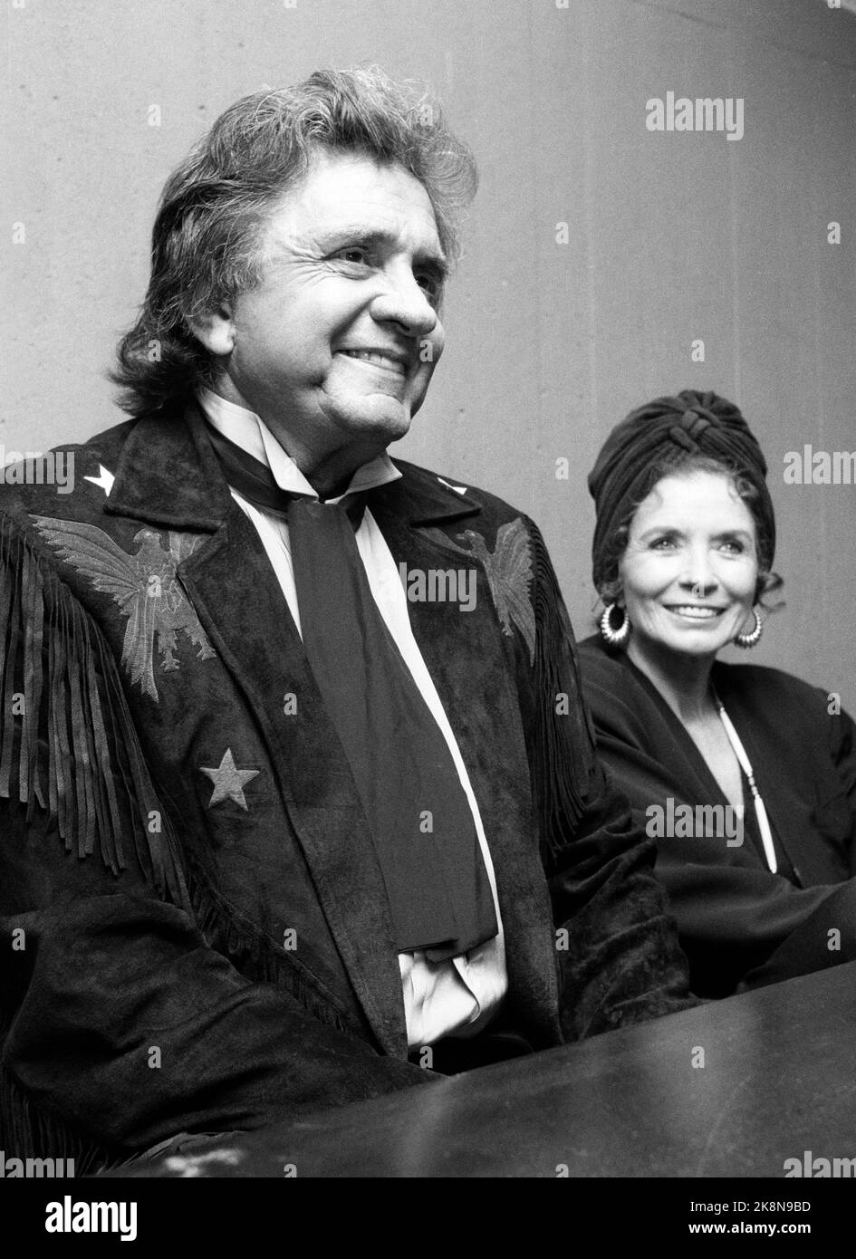 Oslo 1987-08-26: Johhny Cash in Norway on the occasion of his concert in Ekeberghallen on August 26, 1987. In the picture Johhny Cash with his wife, June Carter. Photo: Bjørn Sigurdsøn Stock Photo