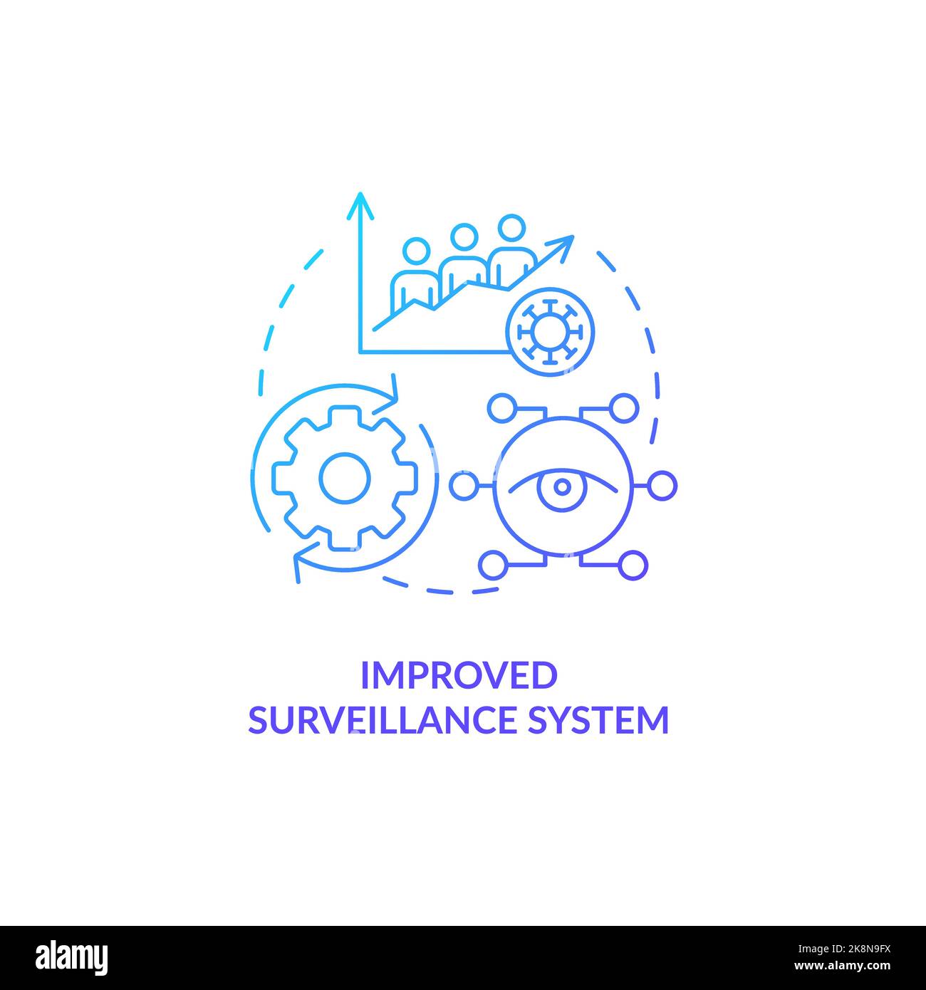 Improved monitoring system blue gradient concept icon Stock Vector ...