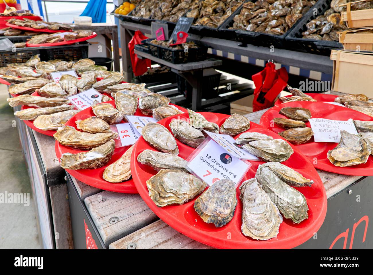 Cancale Brittany France. The oysters market Stock Photo
