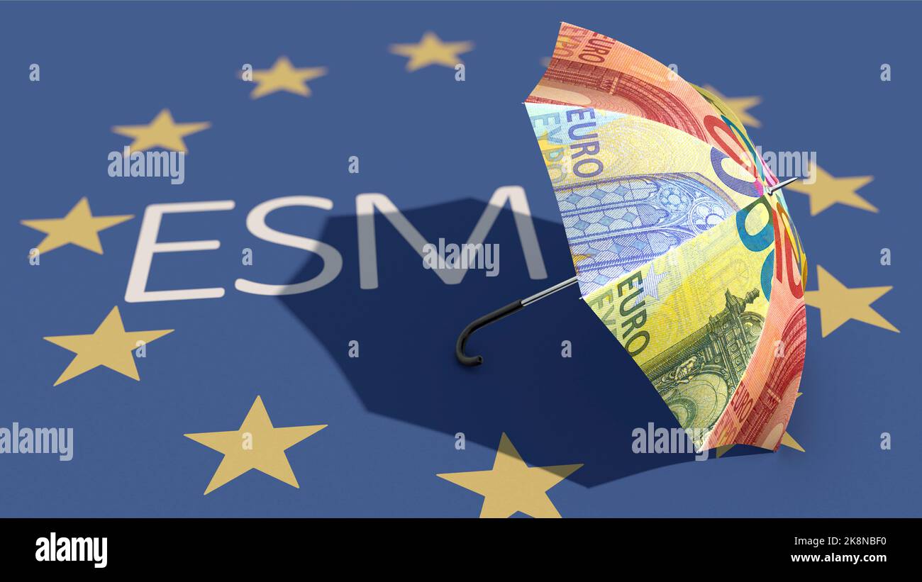 ESM rescue parachute for the eurozone Stock Photo