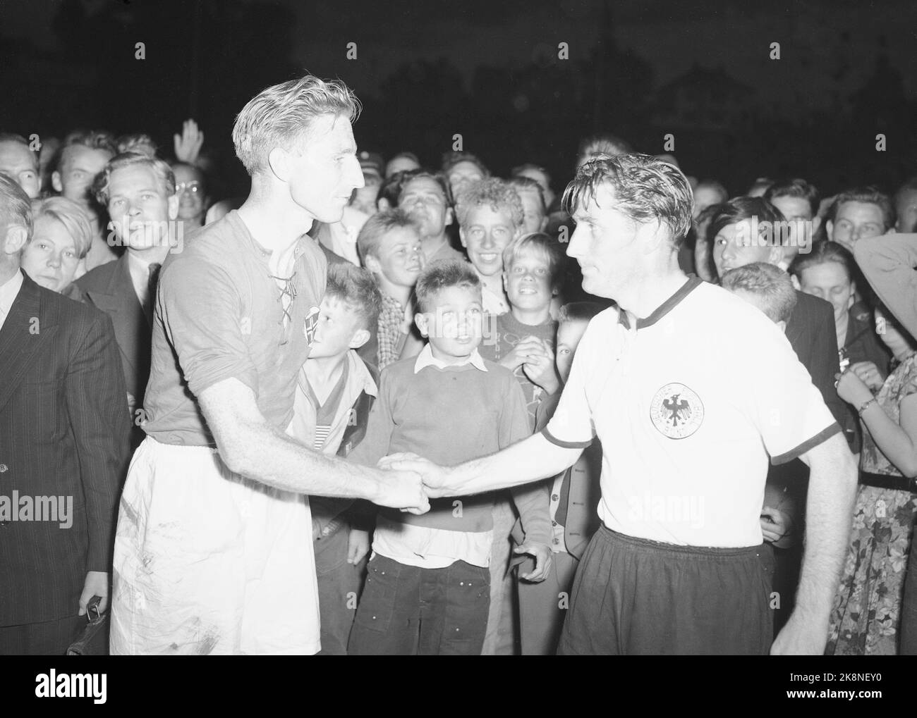 19530819 norways team captain of the football team thorbjorn svenssen