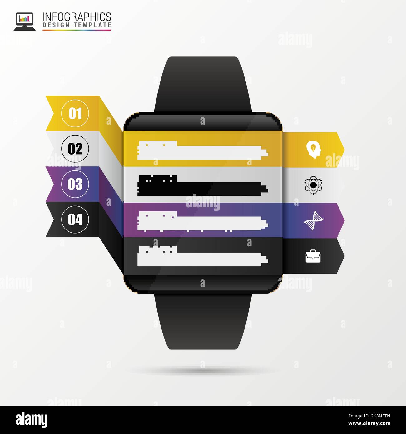 Smart Watch Infographic Design Template. Vector illustration Stock