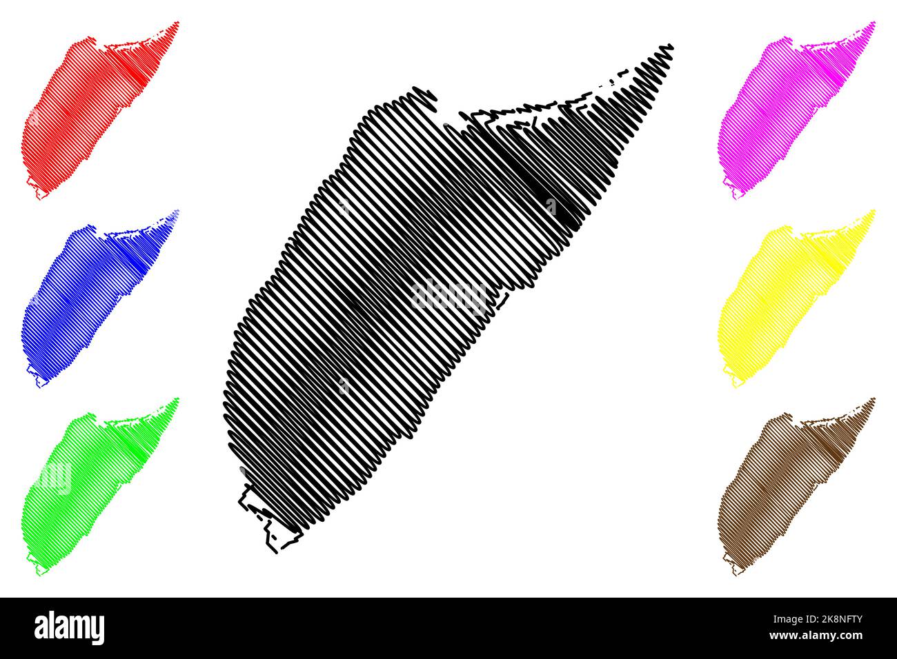 Cozumel island United Mexican - Cozumel Island United Mexican States Mexico Cenrtal America Caribbean Islands Map Vector Illustration Scribble Sketch Cozumel Map 2K8NFTY 