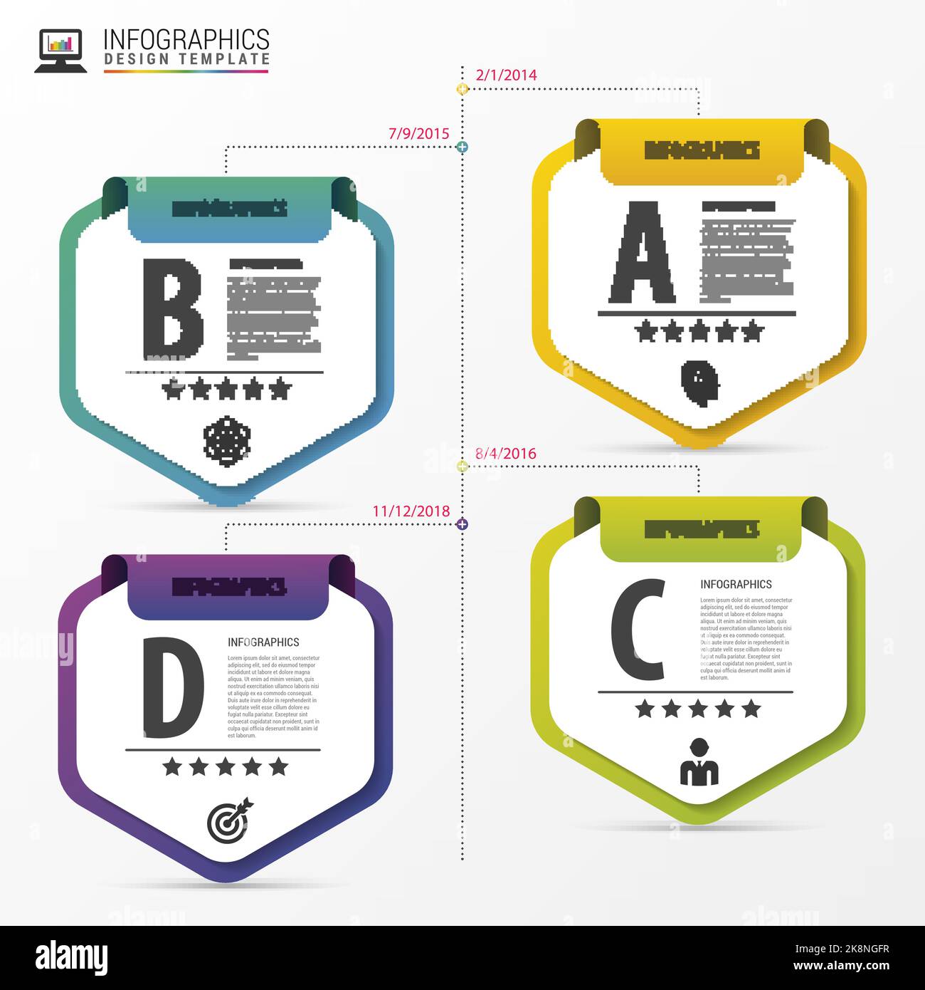 Modern timeline design template. Business concept. Vector illustration Stock Vector