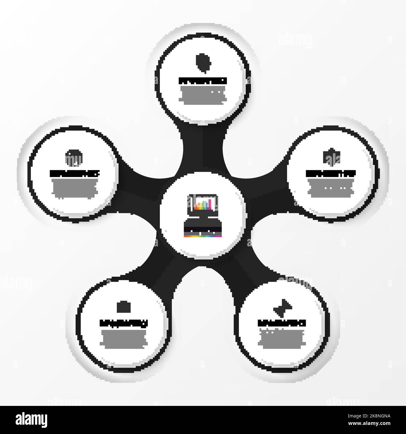 Infographic design circles on the grey background. Vector illustration Stock Vector