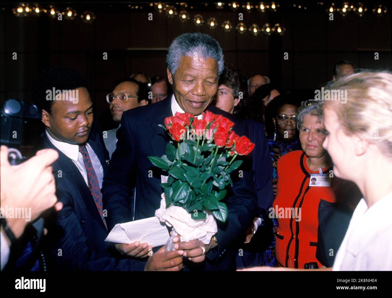 Oslo August 1990 ANC Leader Nelson Mandela At A Hate Conference In 