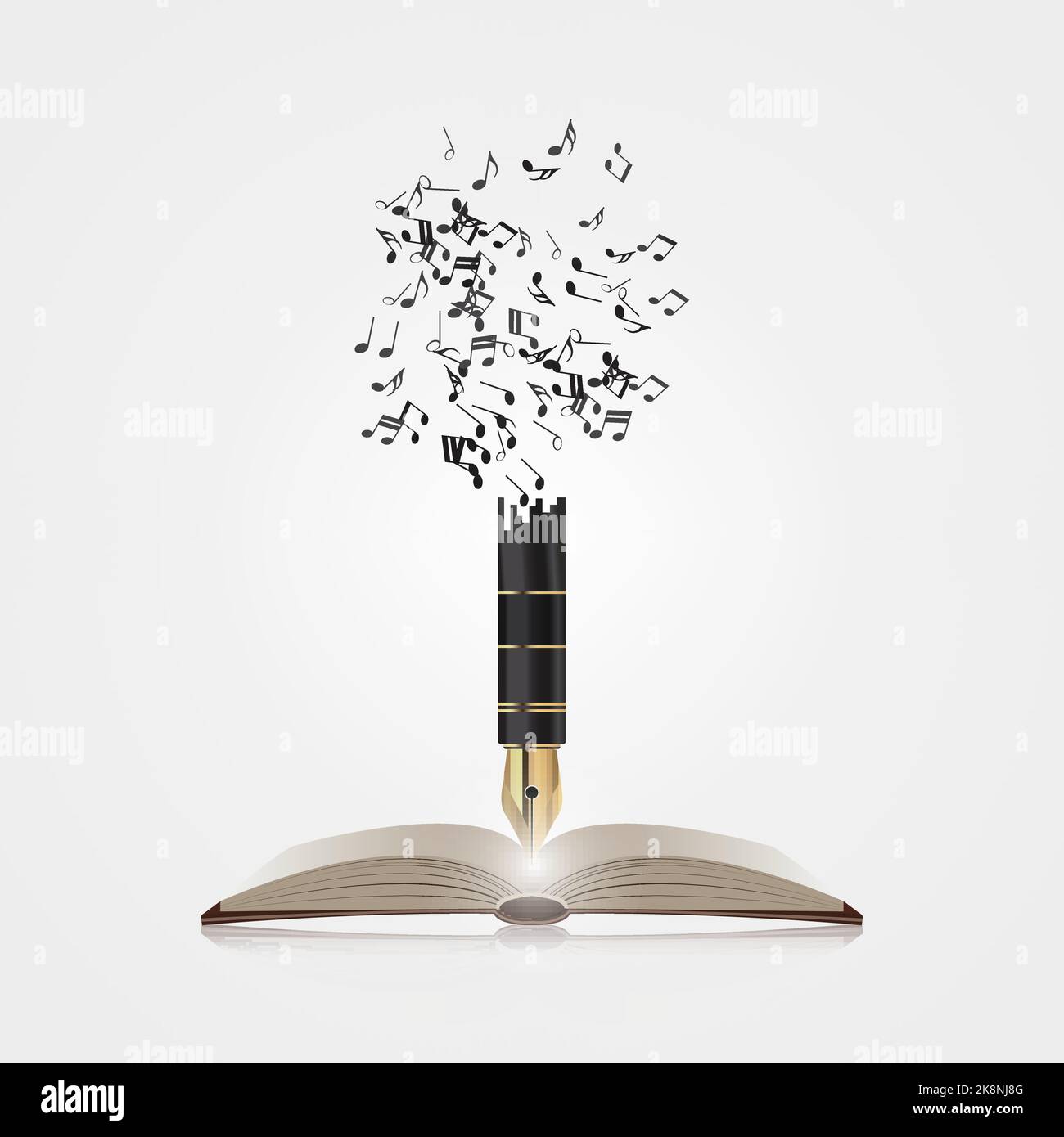 Creative colorful music pen. Writing concept. Vector illustration Stock