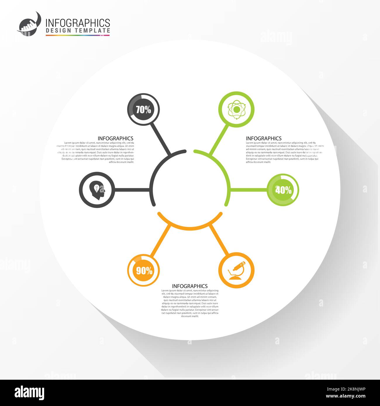 Infographics design template. Business concept with 3 steps. Vector ...