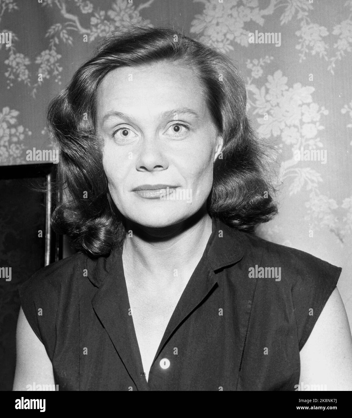 Oslo 195806. Actor Liv Strømsted, portrait. (She later changed its name ...