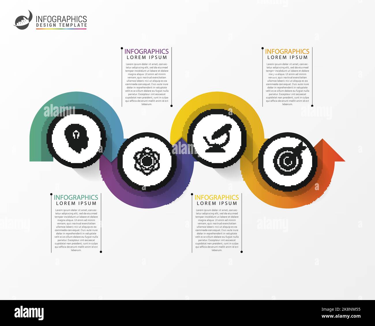 Timeline infographics template. Colorful modern design. Vector ...