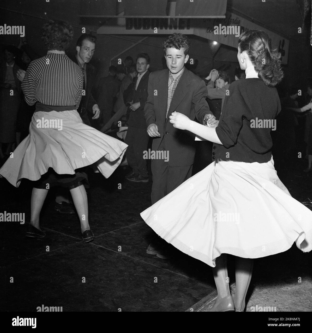 Oslo about 1957 youth dances rock and swing photo hires stock