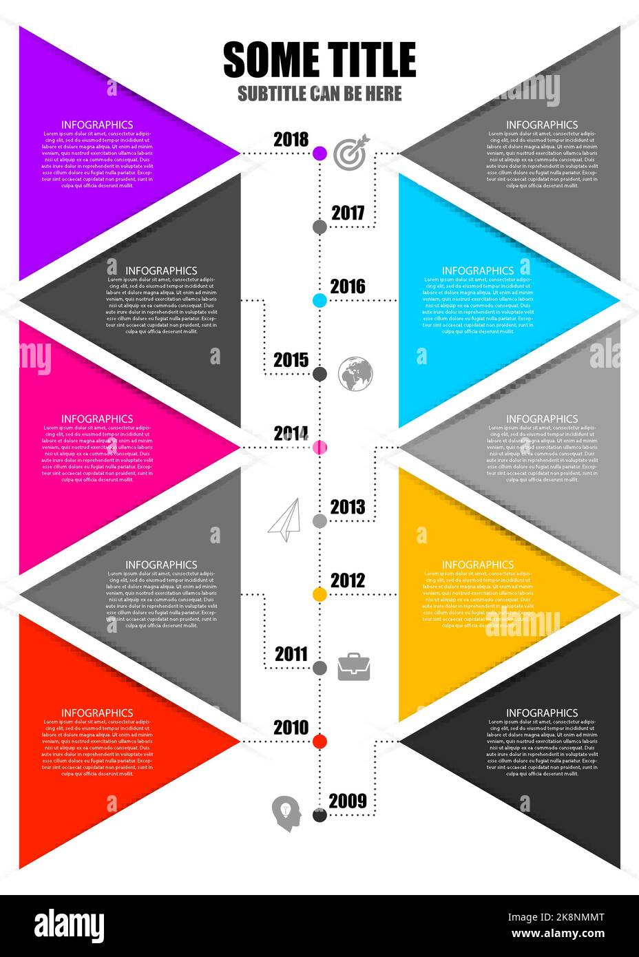 Modern Infographics Process Template. Timeline concept. Vector illustration Stock Vector