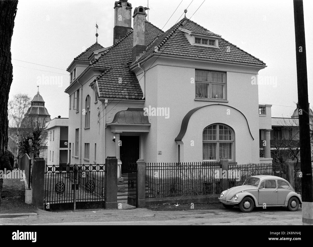 Oslo 19700415 Director Knut Jahr disappeared from his hotel room in Gothenburg where he had traveled to make a larger diamond trade. Jahr came to the right April 29. Here Jahrs Villa in Geitmyrsveien. Photo: NTB / NTB Stock Photo