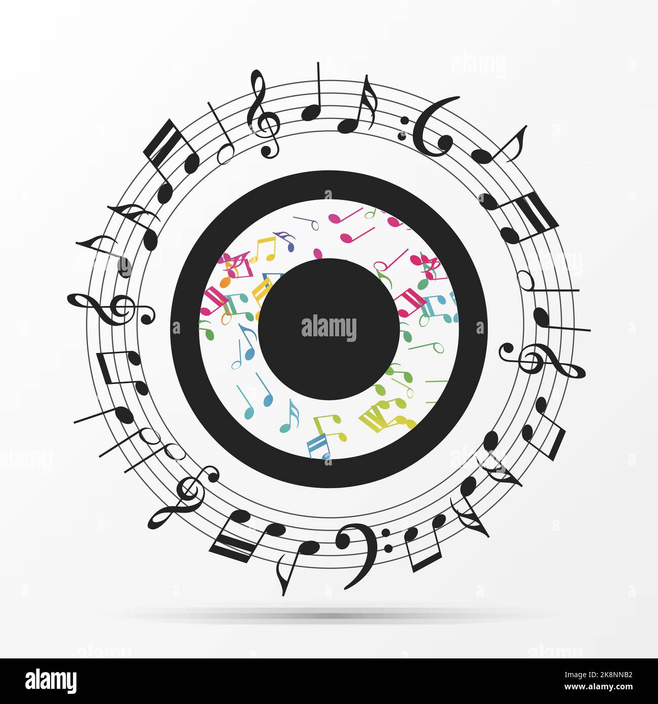 musical notes in the shape of a eye. Vector illustration Stock Vector