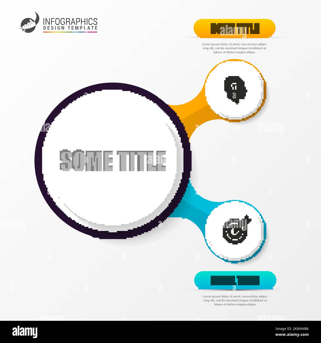 Two steps elements bubble chart. Infographic template. Vector ...
