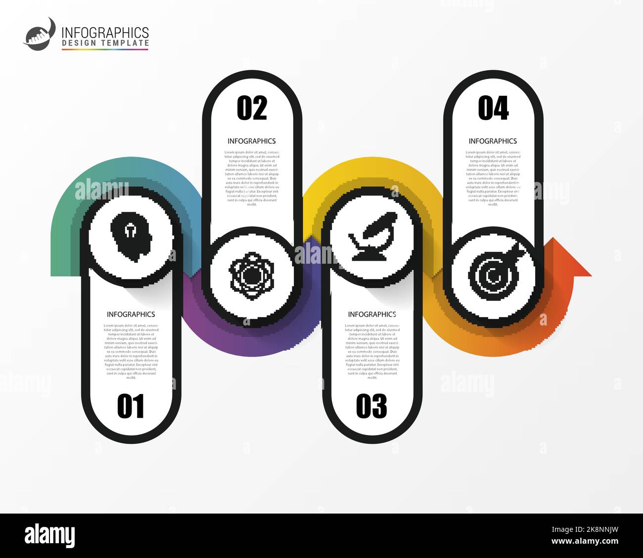 Timeline infographics template. Colorful modern design. Vector ...