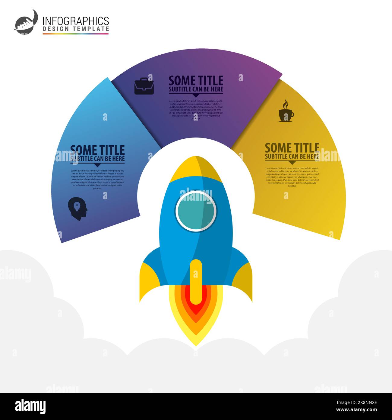 infographic design template. Business concept with rocket. Vector ...