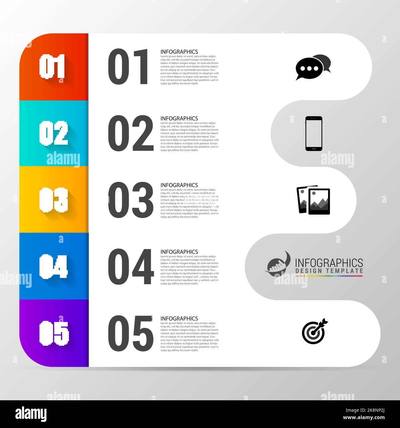 Infographic design template with 5 steps. Vector illustration Stock ...