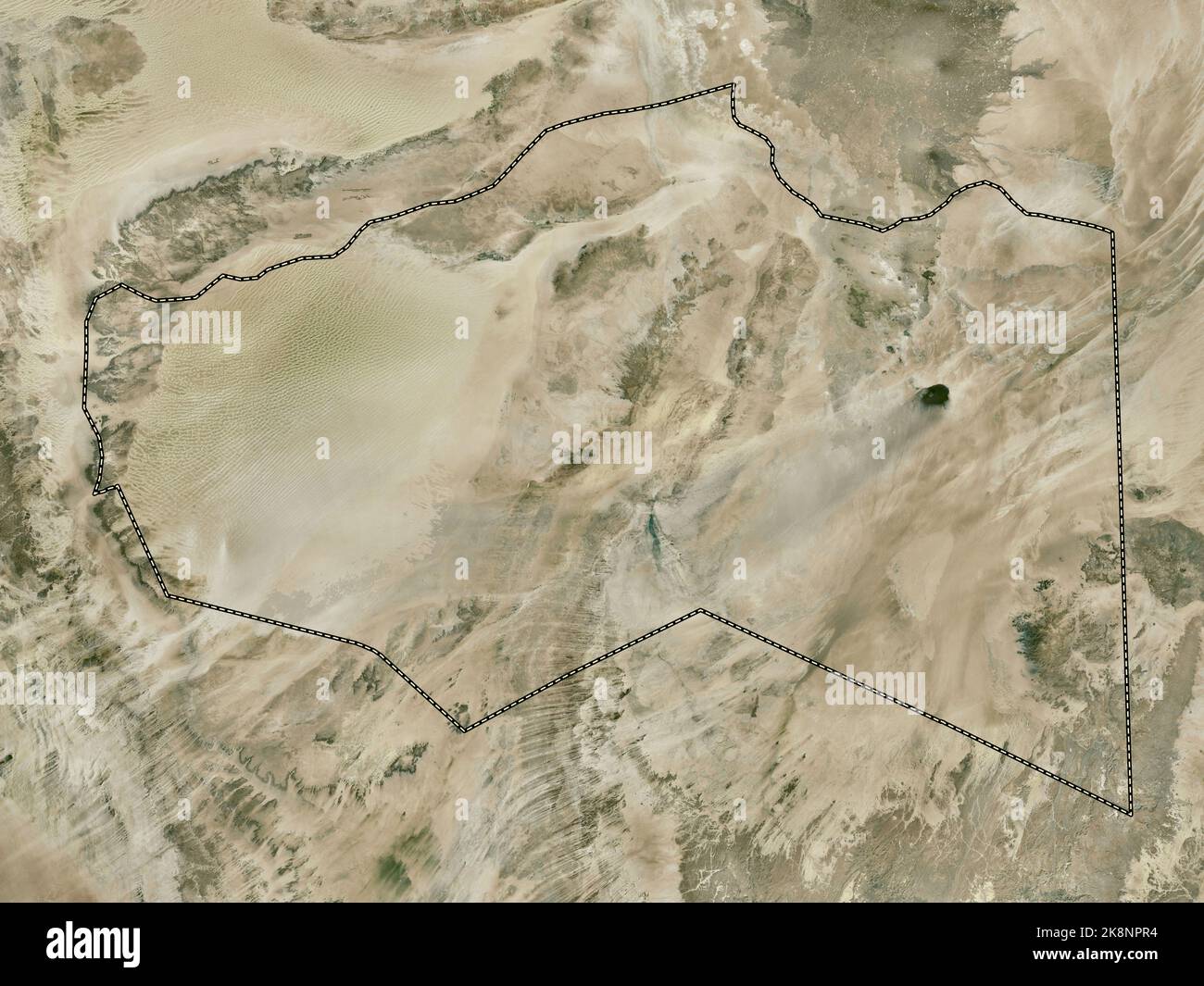 Murzuq, district of Libya. High resolution satellite map Stock Photo