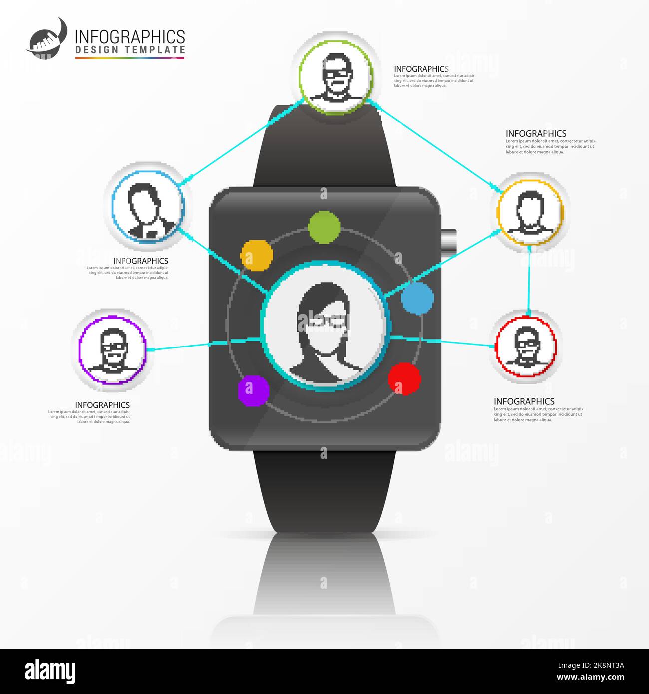 Social network concept. Global communication, infographic. Vector illustration Stock Vector