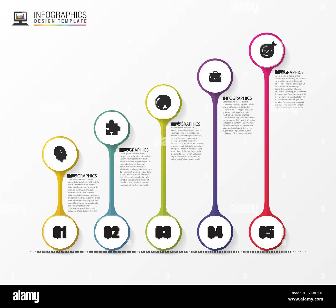 Timeline infographics. Modern design template with icons. Vector ...