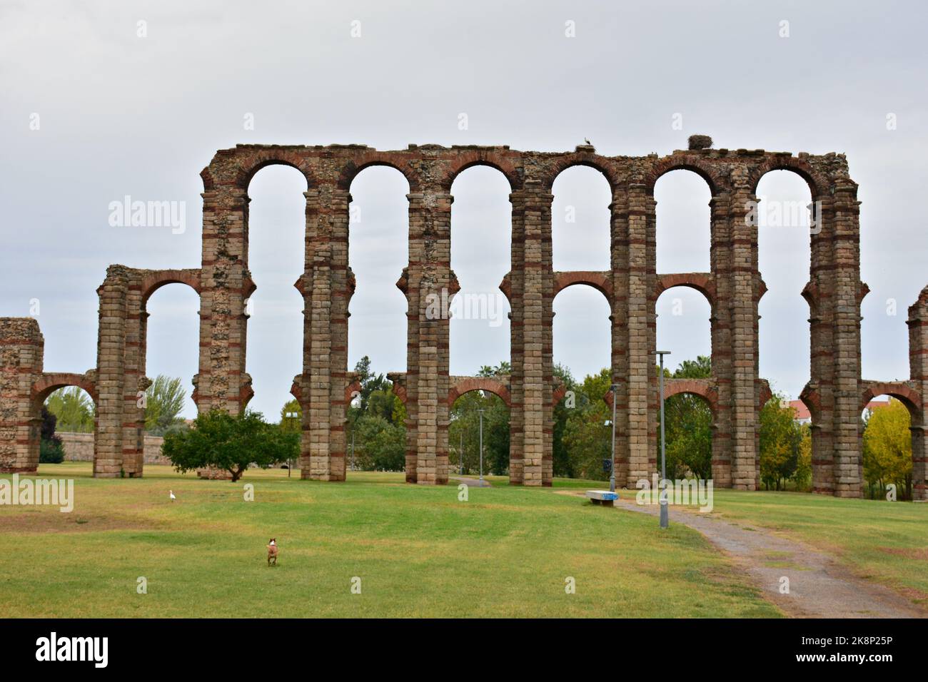 Acueducto romano de los Milagros en Mérida España Stock Photo
