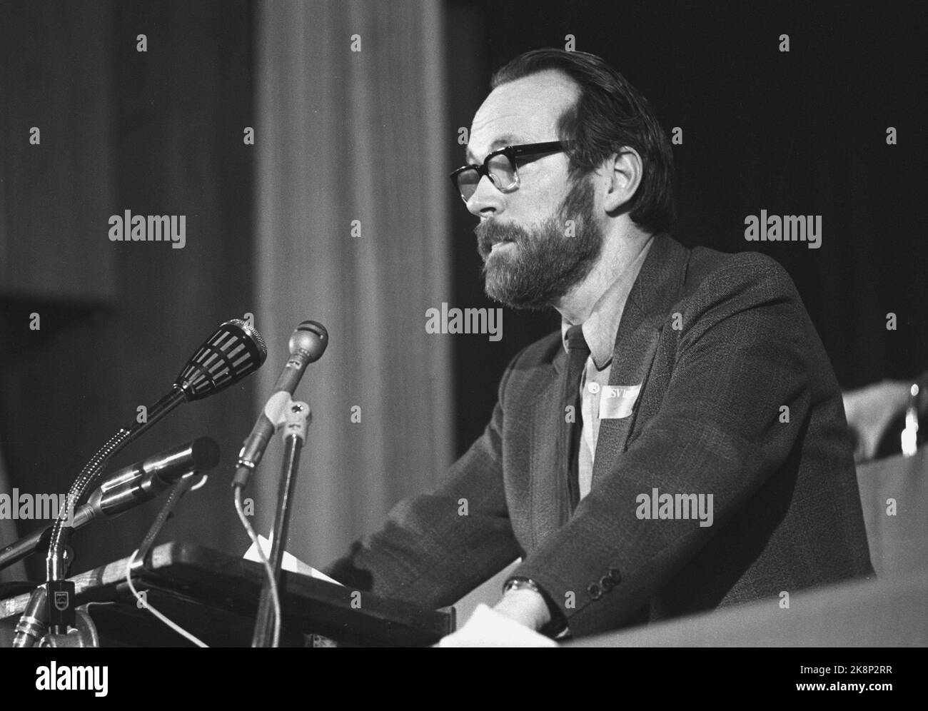 Oslo 19760220. Socialist Left Party National Meeting 1976. Berge Furre ...