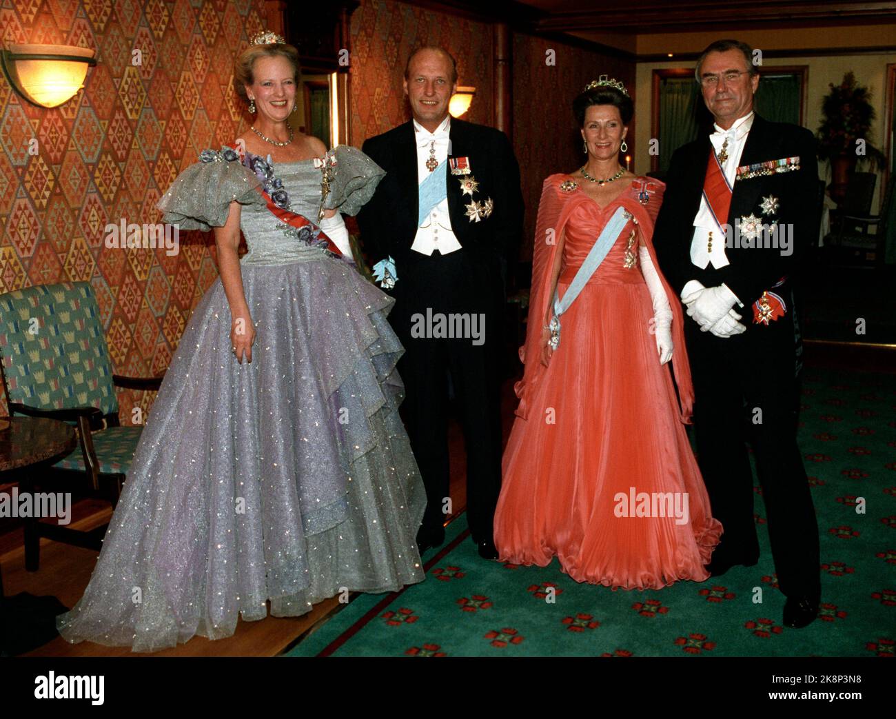 Oslo on October 13, 1992. Queen Margrethe and Prince Henrik of Denmark