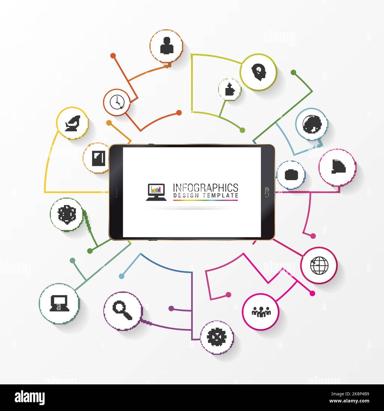 Report template made from lines and circles. Infographic. Vector illustration Stock Vector